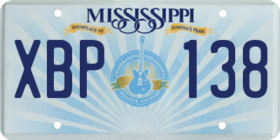 MS license plate XBP138