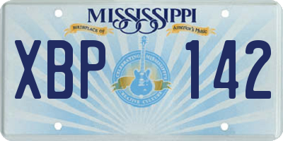 MS license plate XBP142