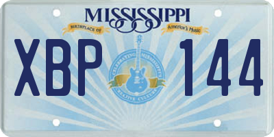 MS license plate XBP144