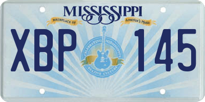 MS license plate XBP145