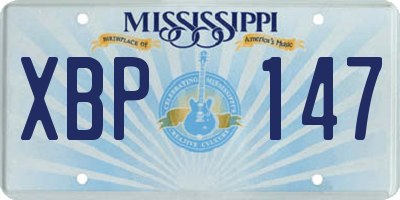 MS license plate XBP147