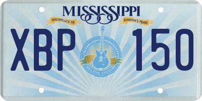 MS license plate XBP150