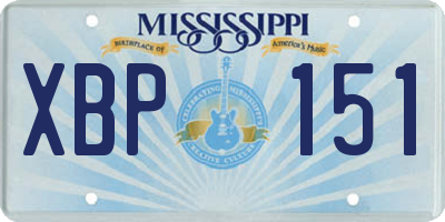 MS license plate XBP151