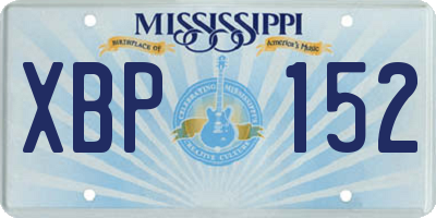 MS license plate XBP152