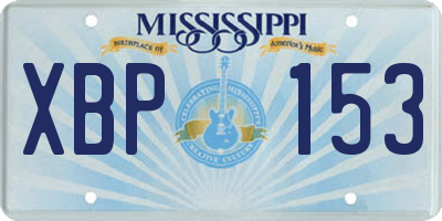 MS license plate XBP153