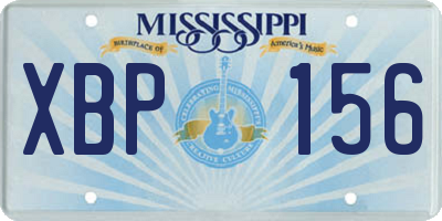 MS license plate XBP156