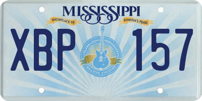 MS license plate XBP157