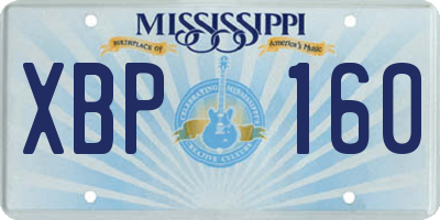 MS license plate XBP160