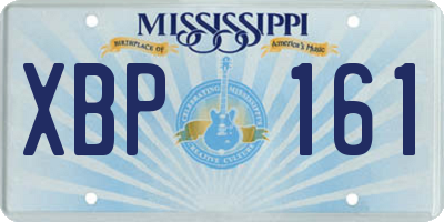 MS license plate XBP161