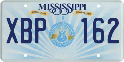 MS license plate XBP162