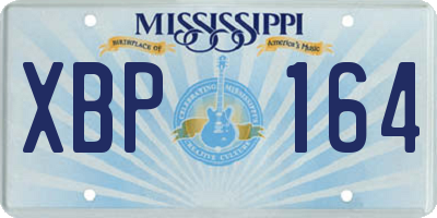 MS license plate XBP164