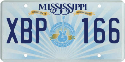 MS license plate XBP166