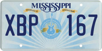 MS license plate XBP167