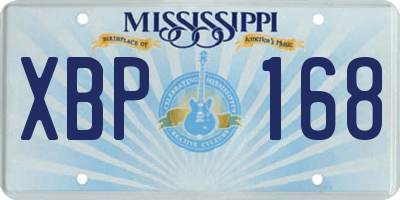 MS license plate XBP168