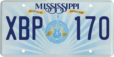 MS license plate XBP170