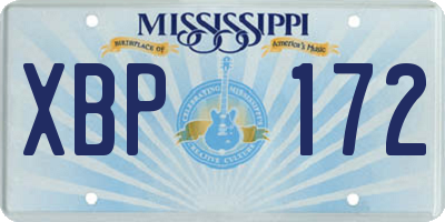 MS license plate XBP172
