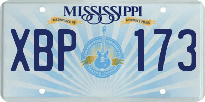 MS license plate XBP173