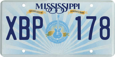 MS license plate XBP178