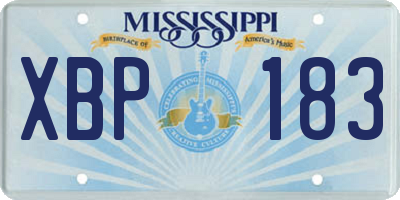 MS license plate XBP183