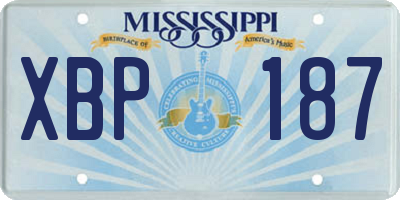 MS license plate XBP187