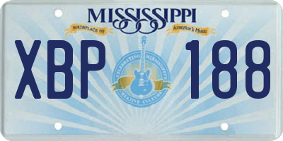 MS license plate XBP188