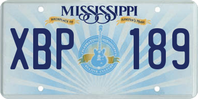 MS license plate XBP189