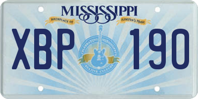 MS license plate XBP190