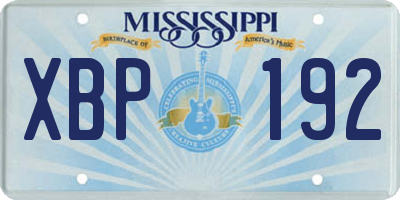 MS license plate XBP192