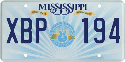 MS license plate XBP194