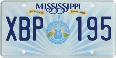 MS license plate XBP195