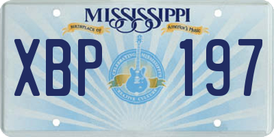 MS license plate XBP197