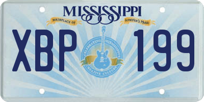 MS license plate XBP199