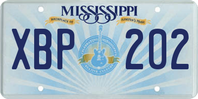 MS license plate XBP202