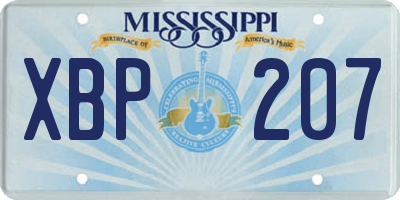 MS license plate XBP207