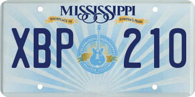 MS license plate XBP210