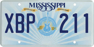 MS license plate XBP211