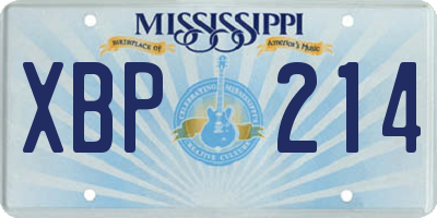 MS license plate XBP214
