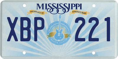 MS license plate XBP221