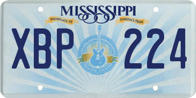 MS license plate XBP224