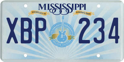 MS license plate XBP234