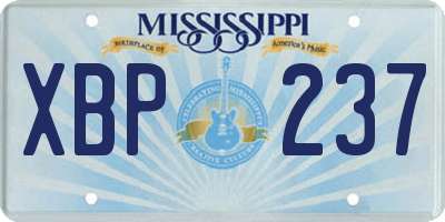 MS license plate XBP237