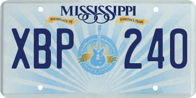MS license plate XBP240