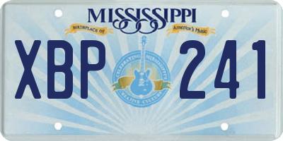 MS license plate XBP241