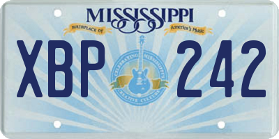MS license plate XBP242