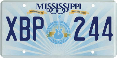 MS license plate XBP244