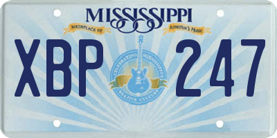 MS license plate XBP247