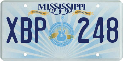 MS license plate XBP248