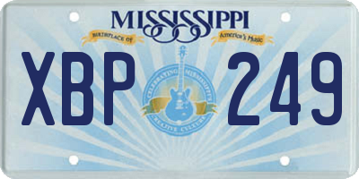 MS license plate XBP249