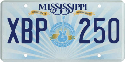 MS license plate XBP250