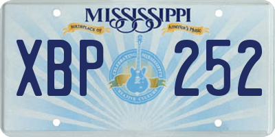 MS license plate XBP252